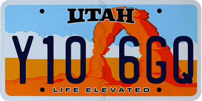 UT license plate Y106GQ