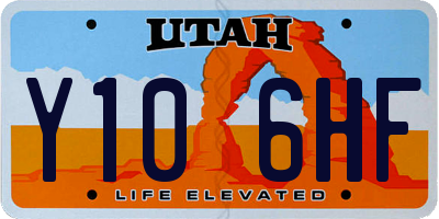 UT license plate Y106HF