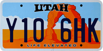 UT license plate Y106HK