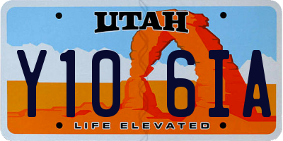 UT license plate Y106IA