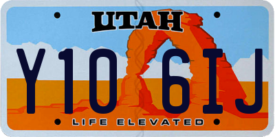 UT license plate Y106IJ