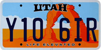 UT license plate Y106IR