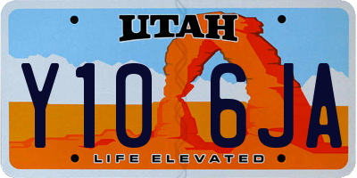 UT license plate Y106JA