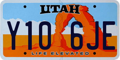 UT license plate Y106JE