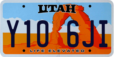 UT license plate Y106JI