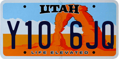 UT license plate Y106JQ