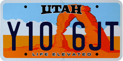 UT license plate Y106JT