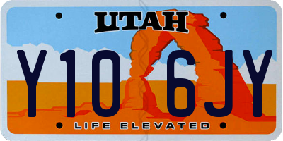 UT license plate Y106JY