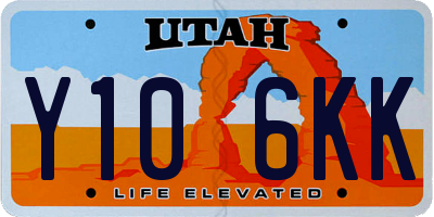 UT license plate Y106KK