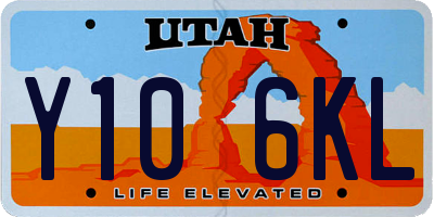 UT license plate Y106KL