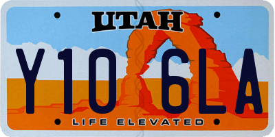 UT license plate Y106LA