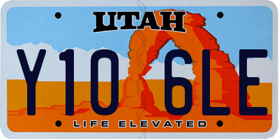 UT license plate Y106LE
