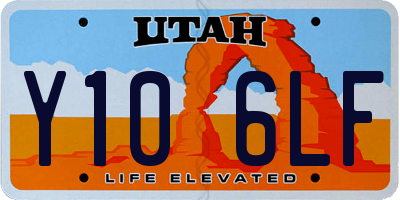 UT license plate Y106LF