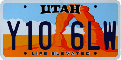 UT license plate Y106LW