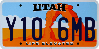 UT license plate Y106MB