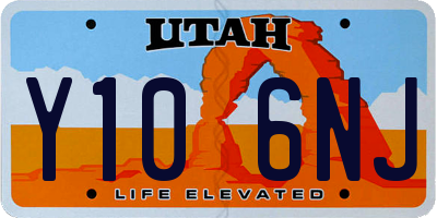 UT license plate Y106NJ