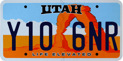 UT license plate Y106NR