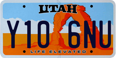 UT license plate Y106NU