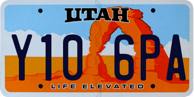 UT license plate Y106PA
