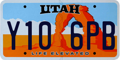 UT license plate Y106PB