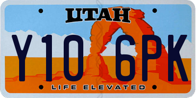 UT license plate Y106PK
