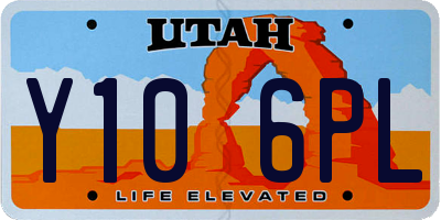 UT license plate Y106PL