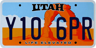 UT license plate Y106PR