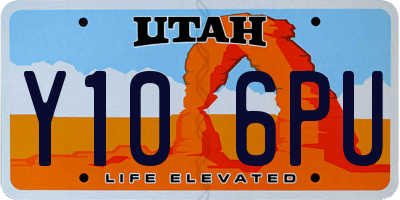UT license plate Y106PU