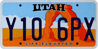 UT license plate Y106PX