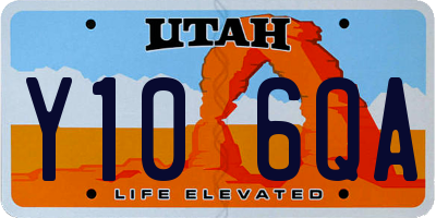 UT license plate Y106QA