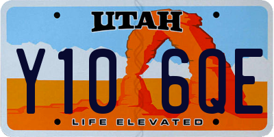 UT license plate Y106QE