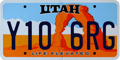 UT license plate Y106RG