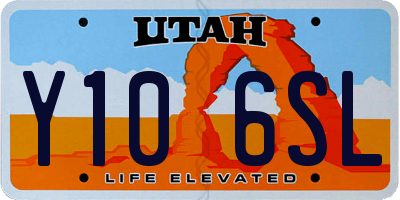 UT license plate Y106SL
