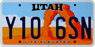 UT license plate Y106SN