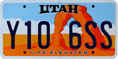 UT license plate Y106SS