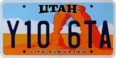 UT license plate Y106TA