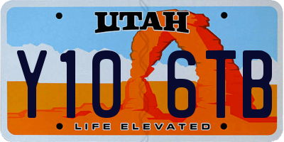 UT license plate Y106TB