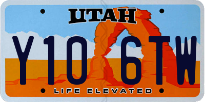 UT license plate Y106TW