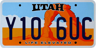 UT license plate Y106UC