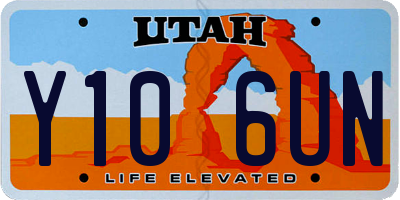 UT license plate Y106UN