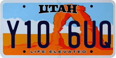 UT license plate Y106UQ