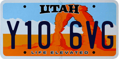 UT license plate Y106VG