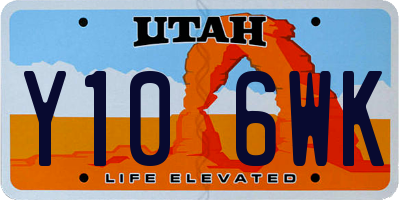 UT license plate Y106WK