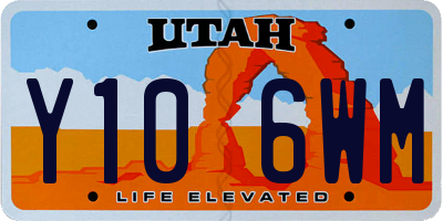 UT license plate Y106WM