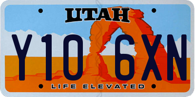 UT license plate Y106XN