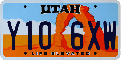 UT license plate Y106XW