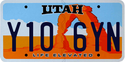 UT license plate Y106YN