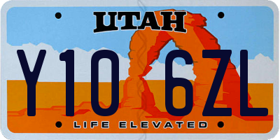 UT license plate Y106ZL