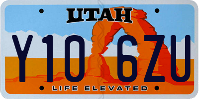 UT license plate Y106ZU