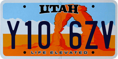 UT license plate Y106ZV